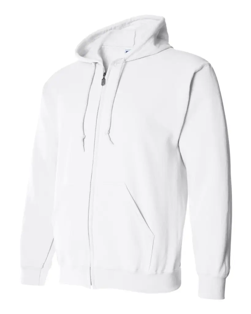Custom Unisex Heavy Blend™ Full-Zip Hooded Sweatshirt White Side.webp