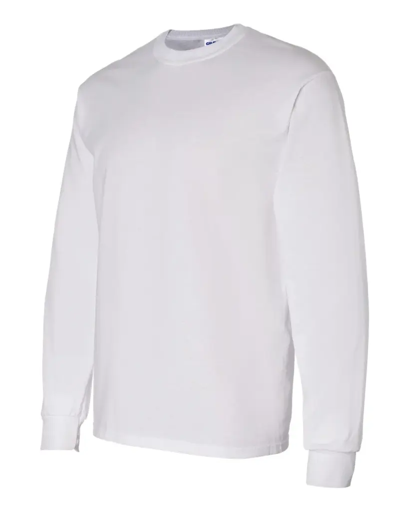 Custom Heavy Cotton™ Long Sleeve T-Shirt White Side.webp