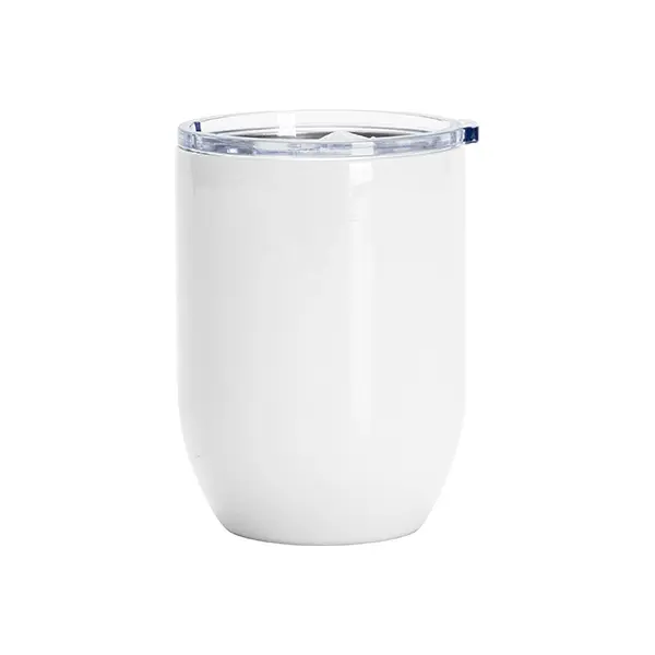Custom White Stainless Steel Wine Cup - 15oz 