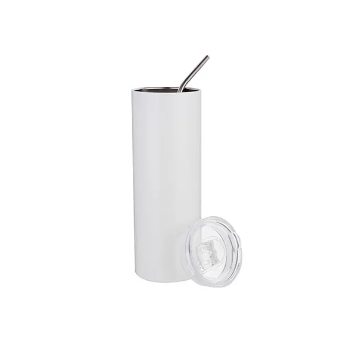 Custom Stainless Steel Tumbler with Straw & Lid - 20oz 