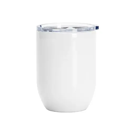 Custom White Stainless Steel Wine Cup - 15oz 